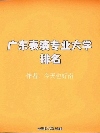 广东表演专业大学排名