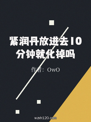 紧润丹放进去10分钟就化掉吗