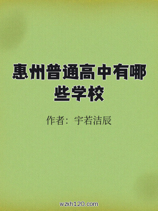 惠州普通高中有哪些学校