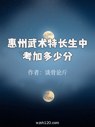 惠州武术特长生中考加多少分