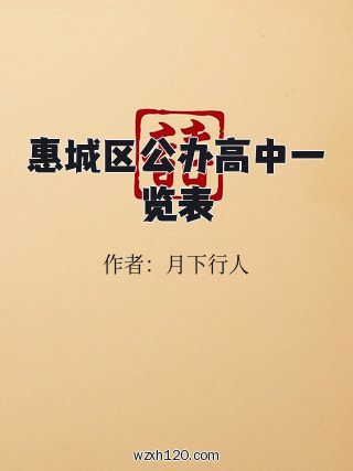 惠城区公办高中一览表